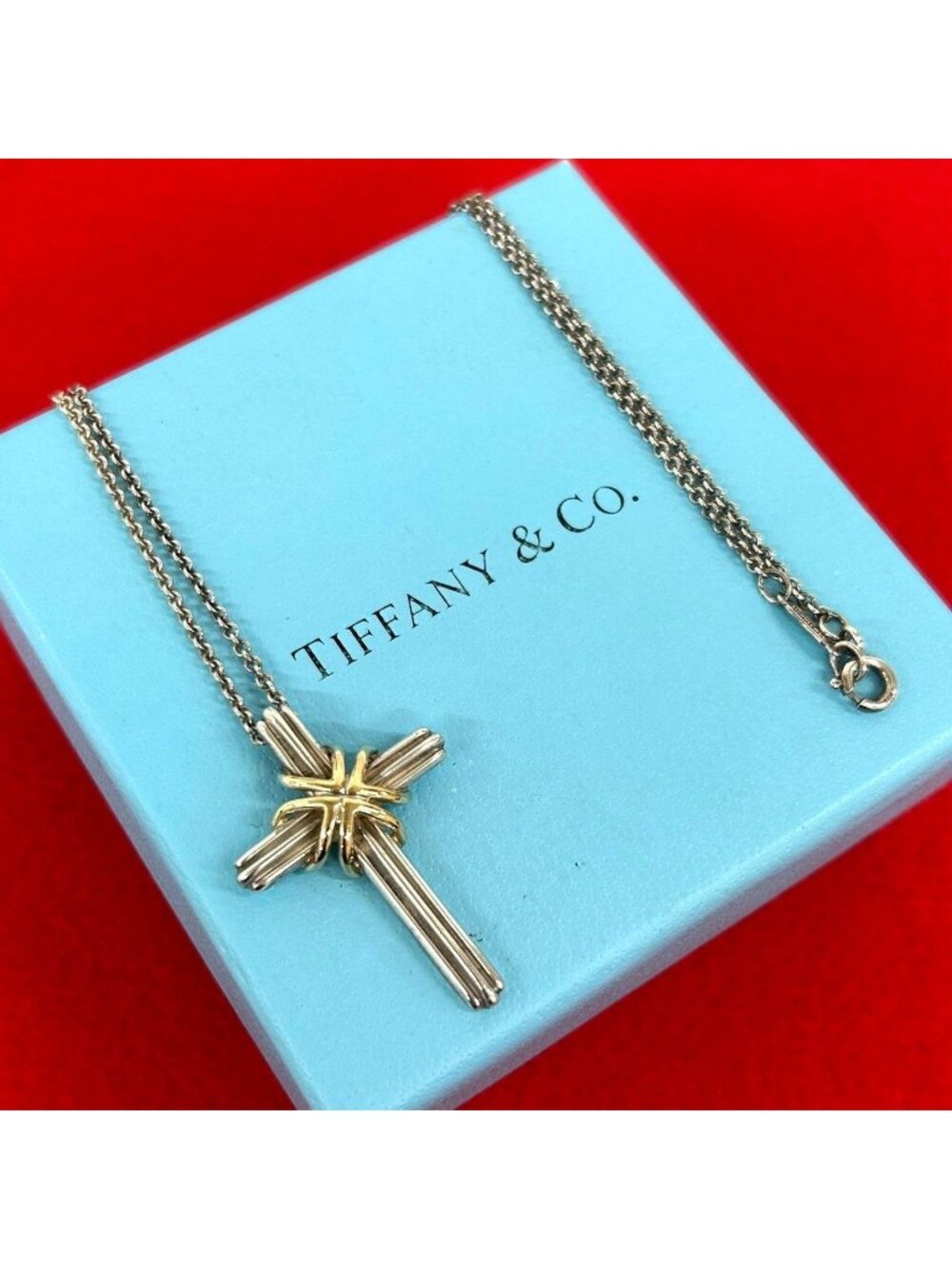 Tiffany & Co Signature Cross Necklace Silver Pendant